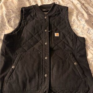 Carhartt Black Quilted Button Vest